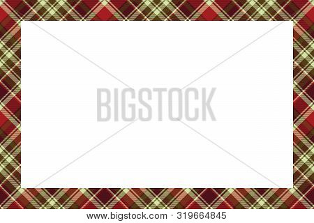 Rectangle Borders And Frames Vector. Border Pattern Geometric Vintage Frame Design. Scottish Tartan 