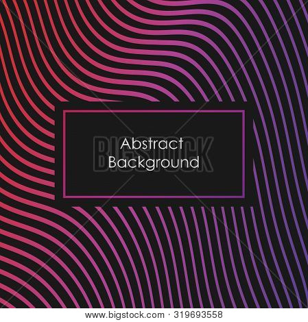 Red And Violet Dark Abstract Background. Curved Wave Lines. Vector Illustration.