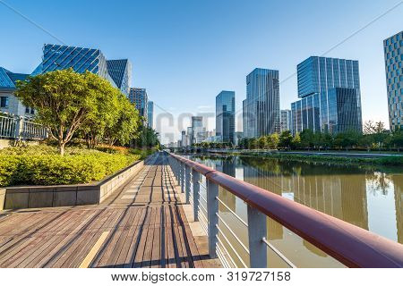 Architectural Landscape Of The Southern Business District Of Ningbo, Zhejiang, China
