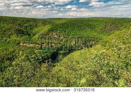 Nice View To Valley With River Dyje And Forest, National Park Podyji, Czech Republic