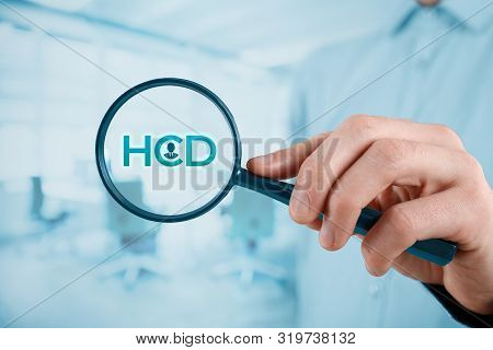 Human Centered Design Hcd Is Focused On Users And Customers Concept. Designer Or Marketing Specialis