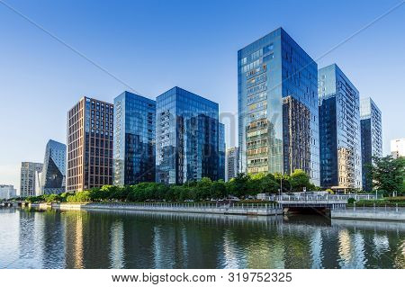Architectural Landscape Of Ningbo, China Business District, Zhejiang, China