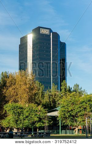 La, Usa - 1st November 2018: Aig Skyscraper In Los Angeles - San Fernando Valley.