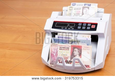 Old Money From Madagascar In A Counting Machne