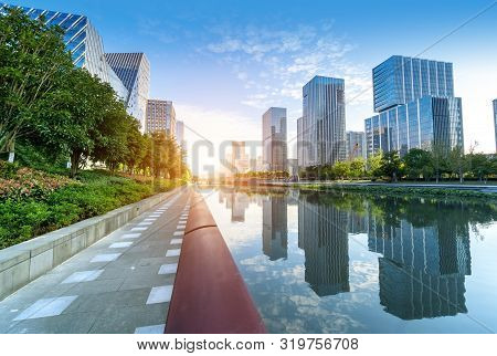 Architectural Landscape Of Ningbo, China Business District, Zhejiang, China