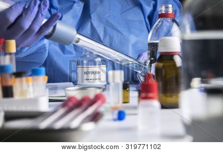 Specialist Analyzes Botulism Samples In Laboratory, Conceptual Image