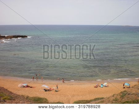 Wonderful Wild Beach Of Cavalleria In Mercadal On The Island Of Menorca. July 5, 2012. Menorca, Bale