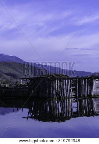Evening Sky Over A Farm That Had Flooded In Utah