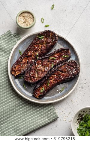 Grilled Eggplant With Miso Glaze Or Nasu Dengaku. Japanese Food