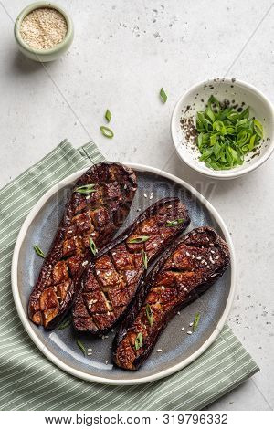 Grilled Eggplant With Miso Glaze Or Nasu Dengaku. Japanese Food