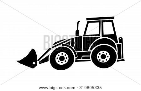 Excavator Heavy Machinery Icon Drawing By Illustration.excavator Heavy Machinery Pictograph Icon Ima