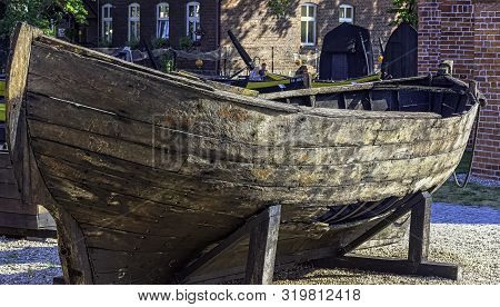 Hel, Pomerania, Poland - August 27: Vintage Fishing Boat On August 27, 2019 In Hel, Pomerania, Polan