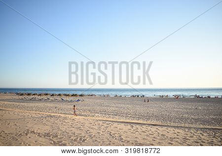 Sanlucar De Barrameda Beach. Cadiz. Andalusia. Spain. Europe. August 25, 2019