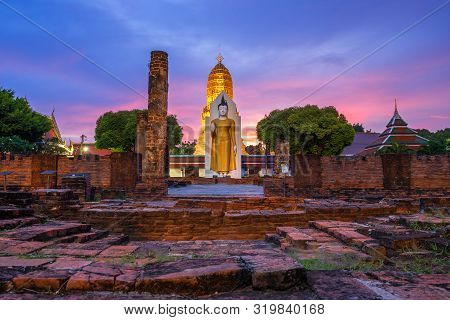 Buddha Statue At Sunset Are Buddhist Temple At Wat Phra Si Rattana Mahathat Also Colloquially Referr