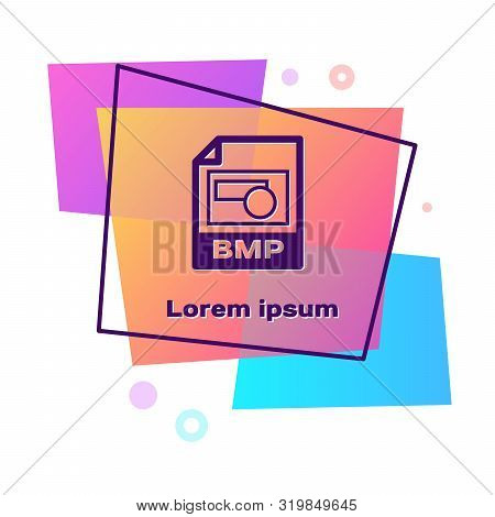 Purple Bmp File Document. Download Bmp Button Icon Isolated On White Background. Bmp File Symbol. Co
