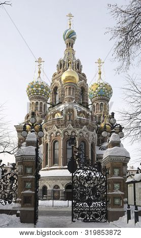 Saint Petersburg, Russia - February 17, 2010: View Of The Cathedral Of The Savior On Spilled Blood F