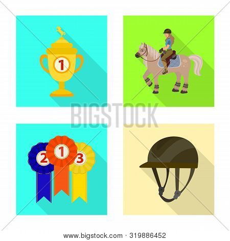 Isolated Object Of Track And Racing Symbol. Set Of Track And Riding Vector Icon For Stock.