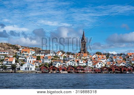 View To The City Fjaellbacka In Sweden.