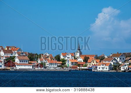View To The City Gullholmen In Sweden.
