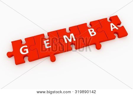 Gemba Concept Puzzle White Background 3d Illustration