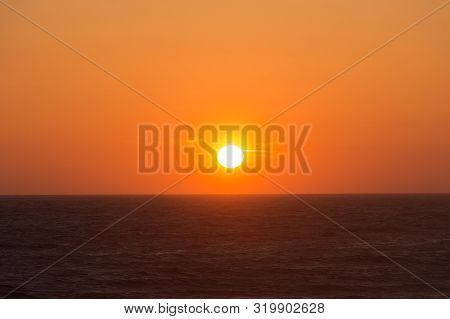 A Very Colorful Sunset On The Sea. Summer Sunset. Amazing Sunset.
