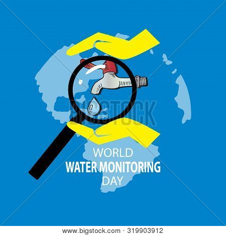 World Water Monitoring Day Concept, Blue Background. September 18