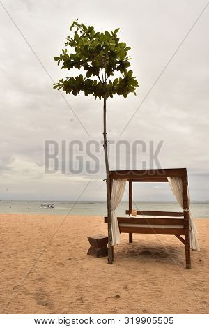 Canopy On The Beach In Bali; Nusa Dua. Indonesia. Love, Eat And Pray.