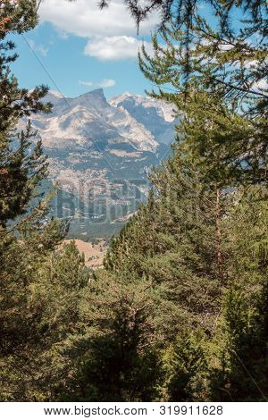 Scenic View Of The Devoluy Mountains On A Warm Summer's Day