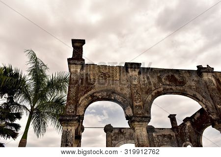 Taman Ujung Water Palace In Karangasem, Bali, Indonesia. A Heritage Site Of The Kingdom Of Karangase