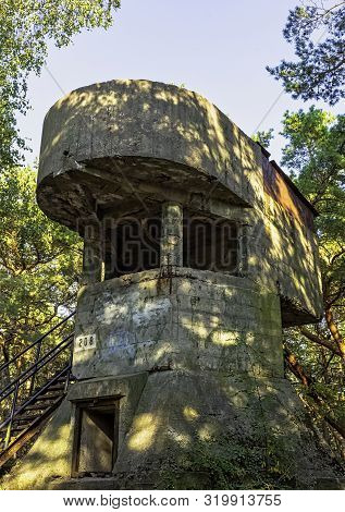 Hel, Pomerania, Poland - August 27: Old Polish Bunker On The Coast On August 27, 2019 In Hel, Pomera