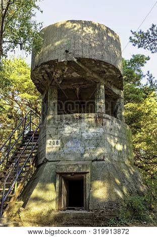 Hel, Pomerania, Poland - August 27: Old Polish Bunker On The Coast On August 27, 2019 In Hel, Pomera