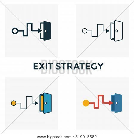 Exit Strategy Outline Icon. Thin Line Element From Crowdfunding Icons Collection. Ui And Ux. Pixel P