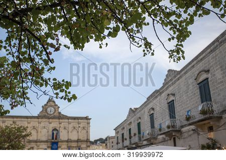 Blurred View Of The Lanfranchi Palace Through The Branches That Frame It - Matera, Basilicata - Ital