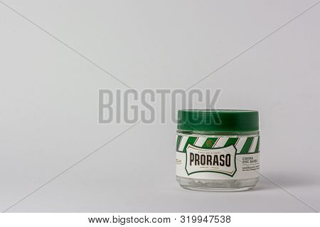 Matera, Italy - May 26, 2019: A Package Of Proraso Shaving Soap On An Isolated Background To Mean A 