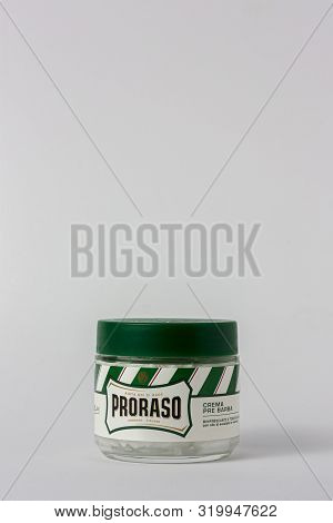 Matera, Italy - May 26, 2019: A Package Of Proraso Shaving Soap On An Isolated Background To Mean A 