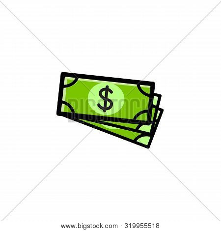 Dollars Pack Cartoon Icon, Concept Of Money, Symbol Of Profit. Vector Illustration, Si, Ple Drawing 