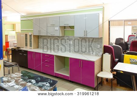 Kitchen Furniture In Showroom Of Modern Store