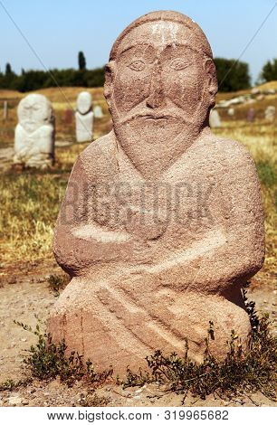 Historic Stone Statue Sculpture Near Burana Tower