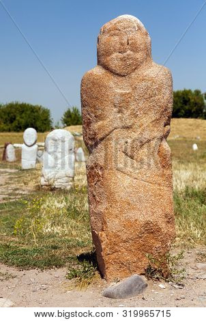 Historic Stone Statue Sculpture Near Burana Tower