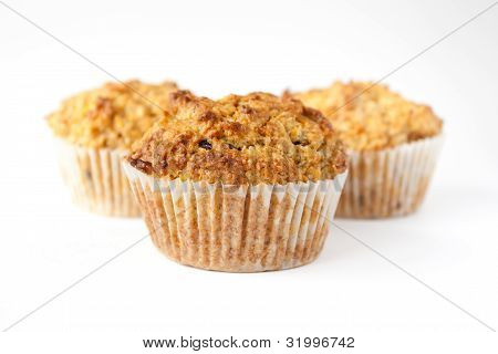 Tre Gluten fri Muffins isoleret