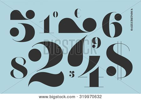 Font Of Numbers In Classical French Didot Style