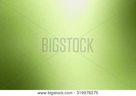 Glowing Brushed Green Metallic Wall Surface, Abstract Texture Background