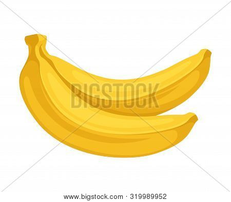 Ripe Bananas In A Peel. Vector Illustration On A White Background.