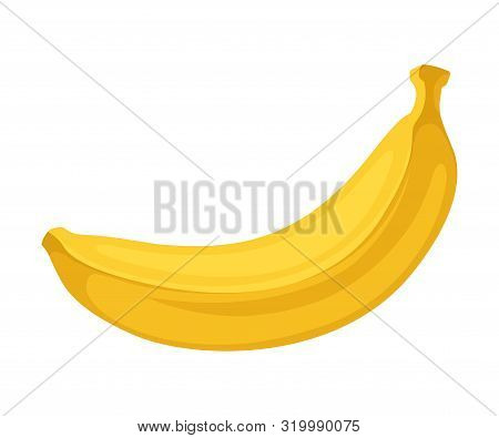 One Ripe Banana. Vector Illustration On A White Background.
