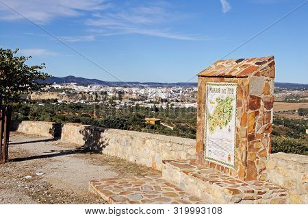 Ronda, Spain - October 24, 2009 - Viewpoint Overlooking Ronda From The Mirador Del Pino, Ronda, Mala