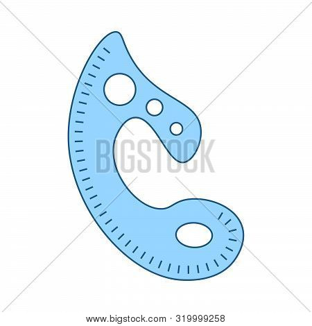 Tailor Templet Icon. Thin Line With Blue Fill Design. Vector Illustration.