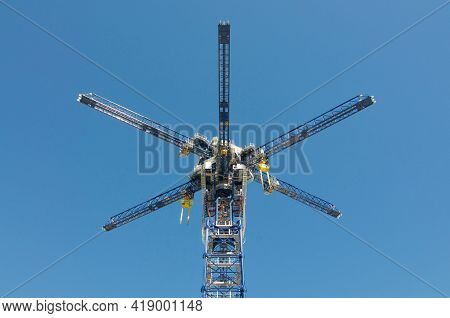 Castione, Switzerland - 26th April 2021 : View Of The Energy Vault Crane Tower In Switzerland. Energ