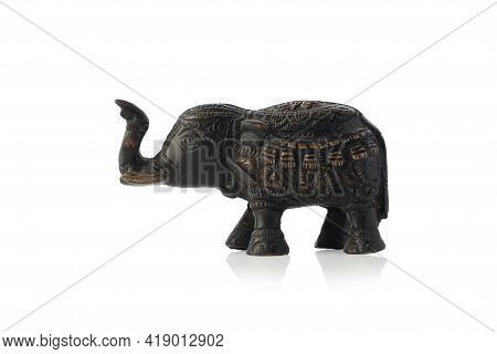 Figurine, Souvenir, Statuette, Elephant Isolated On White Background.