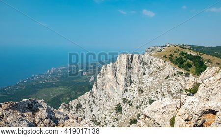 View Of The Black Sea Coast From The Yalta Yaila Plateau In Crimea.