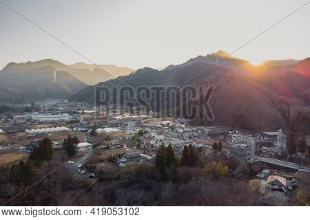 Ogano Machi A Village In Saitama, Japan. Photo Taken By A Drone